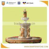 Bright Red 2 Layers Modern Garden Water Fountains for Garden thumbnail-1