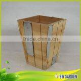 Handicraft Attractive Price Outdoor Garden Tall Square Wooden Vases thumbnail-5