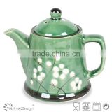 wholesale decals printing stoneware tea pot,ceramic tea pot, ceramic coffee pot