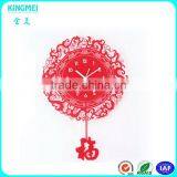Custom Distinctive Red Acrylic Wall Clock With Animal Pattern thumbnail-6