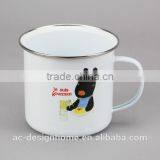 ENAMEL IRON STORAGE CUP W/HANDLE thumbnail-1