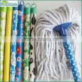 straight colorful PVC cover wood round stick for microfiber cleaning mop