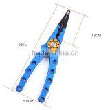 SFI0005 8'' Aluminum Bent Nose Stainless Steel Jaws Fishing Pliers Scissors Line Cutter Remove Hook Tackle Tool With Lanyard thumbnail-3