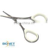 SEM0013 3-1/2'' Mirror Polised Blades Soft Rubber Ring Handle High Quality Round/sharp Point Vibrissa/nose Hair Scissors thumbnail-6