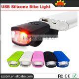 USB Rechargeable Front Headlamp Headlight Silicone Bike Light thumbnail-1