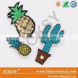 Polular Pineapple Sequin Design Iron on Cactus Embroidered Patches thumbnail-1