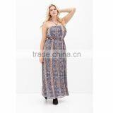 New Arrival Strapless Women Print Plus Size Clothing Pakistani Maxi Dress thumbnail-1