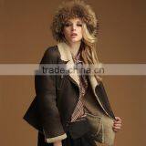 Multicolour Fashion Fox Fur 2014 Wool Overcoat Medium-long Fur Coat thumbnail-2