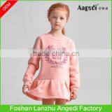 OEM Older Girls Long Sleeve Sweat Shirt Little Princess Embroidery Graphic Ruffle Hem Dress thumbnail-2