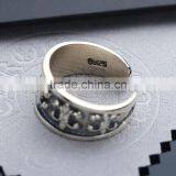 Personalized Cool Punk Jewelry Adjustbale Sterling Silver Flower Ring for Man thumbnail-4