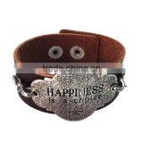 Fashion Words Leather Cord Bracelets,custom Letters Engraved Bracelet,leather Charm Bracelets thumbnail-3