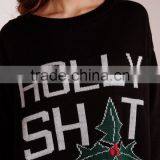 Custom Made Women Cashmere Jumper With Round Neck Longline Oversized Long Sleeve Pullover Sweater For Ladies thumbnail-6