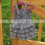 Latest Newborn Baby Clothes Outfits Baby Girls Summer Gingham Ruffle Dresses With Underwear Set Clothes Outfits thumbnail-4