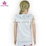 Customized Design Plain White Color Cap Sleeve Girls Summer Top LBF2015122502 thumbnail-6