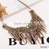 Western Trendy Tassel Luxury Mandarin Orange Rhinestone Crystal Vintage Statement Necklace Jewelry thumbnail-3