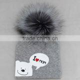 Fashion Spring Warm Custom Knitted Printed Cotton Beanie Hat Baby thumbnail-2