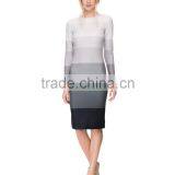 Silm Fit Gradient Stripes Tone Dress With Zip Fastening on the Back thumbnail-2