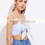 CUTE Self Bow Blue Top, Ladies Newest Design Tank Top thumbnail-5