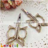 Stainless Antique Zakka Embroidery Gold Butterfly Sewing Scissors thumbnail-1