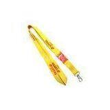 Custom Yellow Woven Lanyard Neck Strap With Red Plastic Buckle