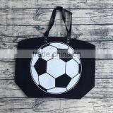 Wholesale Canvas Women Basketball Ball Tote Bags With Leather Handles thumbnail-6