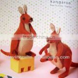 LE D041 Stuffed Kangaroo Felt Carfts Handmade Felt Animals