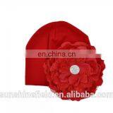 2016 Trendy Newborn Cute Hat Girl Boy Infant Hat Baby Beanies With Elegant Lace Rhinestone Peony Flower thumbnail-4