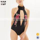 OEM Embroidery Swimsuit Cover up Black Swimsuit thumbnail-1