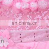 Pink Classy Baby Girls Party Wear Frock Dress Floral Applique for Kids thumbnail-4