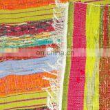 Indian Cotton Chindi Rug Vintage Multi Color Hand Woven Carpet thumbnail-3