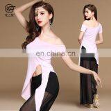 T-5176 Net cloth modal newest style lady belly dance top and pant suit