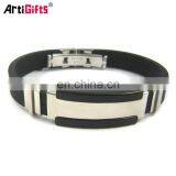 High quality metal clasp silicone bracelet
