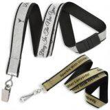 Double Layer Custom Polyester Lanyard Double Layer Woven Lanyard Shiny Rainbow Lanyard thumbnail-5