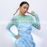 TWOTWINSTYLE Print Hit Color Casual O Neck Long Sleeve Elastic Fabric Slim Women T-Shirt thumbnail-3