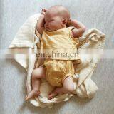 New Soft Yellow Two Pieces Baby Cotton and Linen Clothes Sets Top Tshirt & Shorts 2pcs Set thumbnail-6