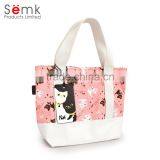 Fashion Women Beautiful Pink Full Color Printing Non-woven Neoprene Tote Bag thumbnail-3