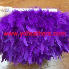 Dyed Colour Stripped Turkey Feather Fringe From China