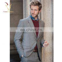 Mens 100% Cashmere Crew Neck Pullover Sweater With Elbow Patches thumbnail-3