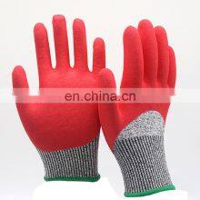 Level 5 Anti Cut Gloves Cut Resistant Construction Work Gloves Nitrile Coated Gloves thumbnail-2