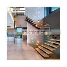 Light Luxury Decoration Style Gold Matt Interior Staircase With Glass Handrails thumbnail-1