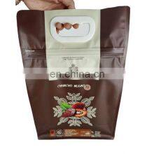Factory Printing Dry Fruit Nuts Oatmeal 8 Side Gusset Bag With Handle Customized Packaging Flat Bottom Bag With Zipper thumbnail-4