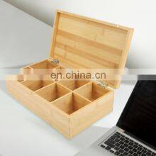 Large Wooden Tea Organizer Box 8-Slot 100% Handmade Craft Eco-Friendly Natural Decor thumbnail-2