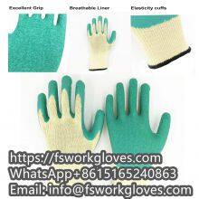 10Gauge 5Yarn(21S) Cotton Liner Crinkle Latex Cotton Working Gloves Latex Rubber Palm Work Gloves thumbnail-3