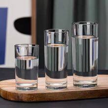 Modern Minimalist Cheap Round Transparent Clear Home Office Milk Juice Drinking Water Glass Cup thumbnail-1