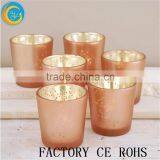 Mercury Votive Holders Rose Gold Set Of 6 Pcs / Glass Cups Jar / Glass Tealight For Wedding Table Decor