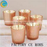 Mercury Votive Holders Rose Gold Set Of 6 Pcs / Glass Cups Jar / Glass Tealight For Wedding Table Decor