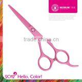 Pink Teflon Coating Convex-edge Stainless Steel Hairdressing Scissors