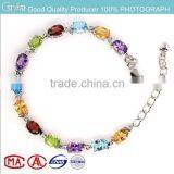 2015 China Supplier Fashion Jewelry New Product Wholesale White Plated Natural Color Stone Bracelets for Women thumbnail-1