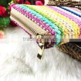 High Quality New Fashion Long Women Multicolor Cotton Frabric Wallet thumbnail-3