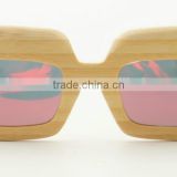 Popular Wooden Bamboo Sunglasses with Mirror Lens